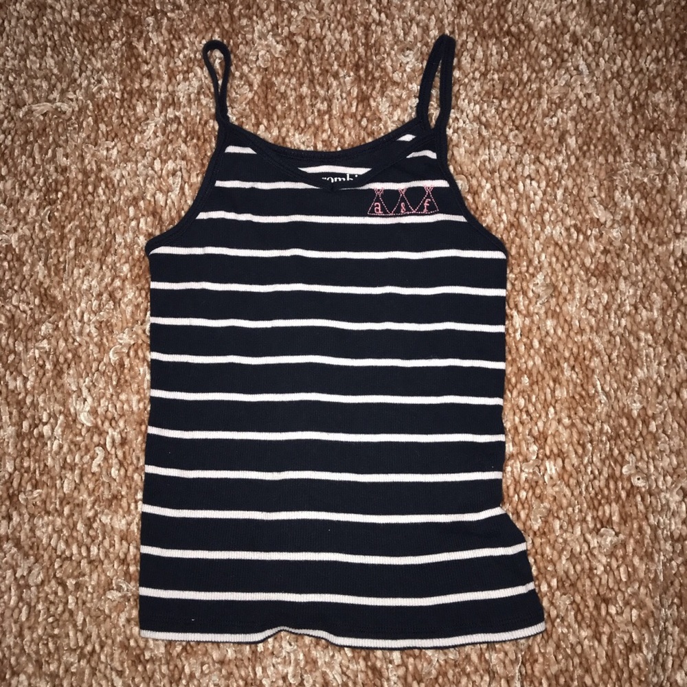 Abercrombie kids navy and white tank top